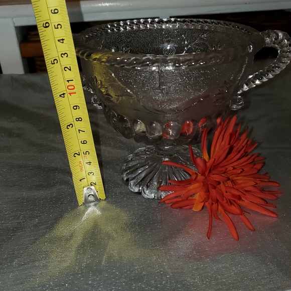 EDWARD MOORE 1887 2 HANDLED SUGAR/TAZZA FROSTED WITH THISTLES & DAISIES - Picture 7 of 10